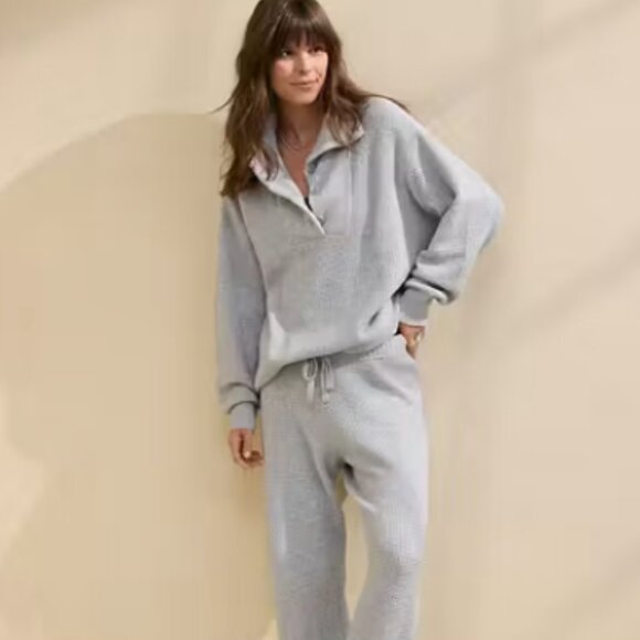 Aerie Waffle knit button sweater - oversized - Picture 3 of 8